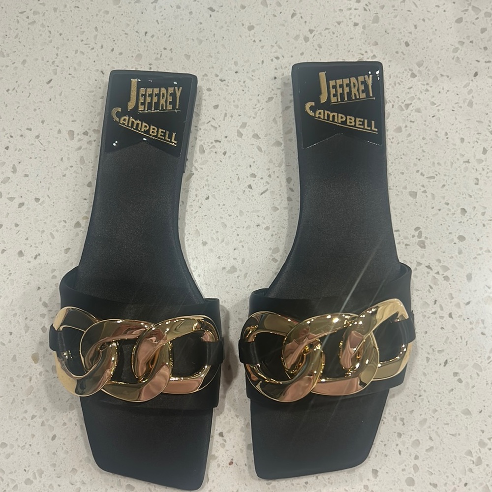Jeffrey Campbell Danae black satin sandal
